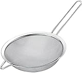 Kafoor 6.3' Fine Mesh Strainer with Stainless steel handle - Sieve Fine Mesh Stainless Steel - Ideal to Sift Flour, Icing Sugar, Fruits and Vegetables.