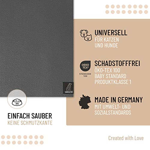 SanoZoo, die Napfunterlage! Öko-TEX - Made in Germany - Futtermatte für Katzen 60 x 90 cm Grau