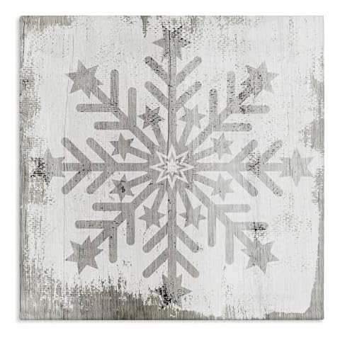 Stupell Industries Winter Snowflake Weathered Pattern Canvas Wall Art, Design by Lil' Rue Cover