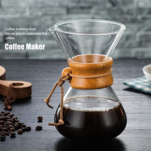 Atyhao Coffee Maker High-Temperature Glass Coffee Drip Brewing Pot with Stainless Steel Filter(600ml)