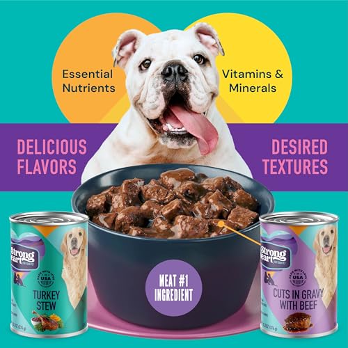 Image of A Strong Heart Variety Pack, Ribeye Cuts & Chicken Rice, 12pk | Two recipes, complete & balanced all life stages, real beef & chicken, Made in USA
