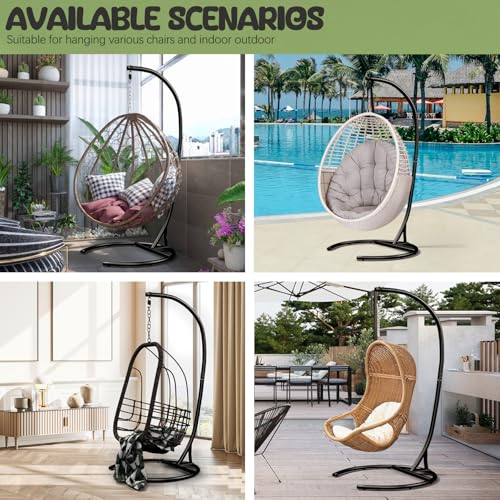 Artbuske 901C Hammock Stand Only Max 300Lbs Hammock Chair Stand Only Heavy Duty Hanging Chair Stand 360 Degree Rotation Egg Chair Stand C Stand Frame thumb #5