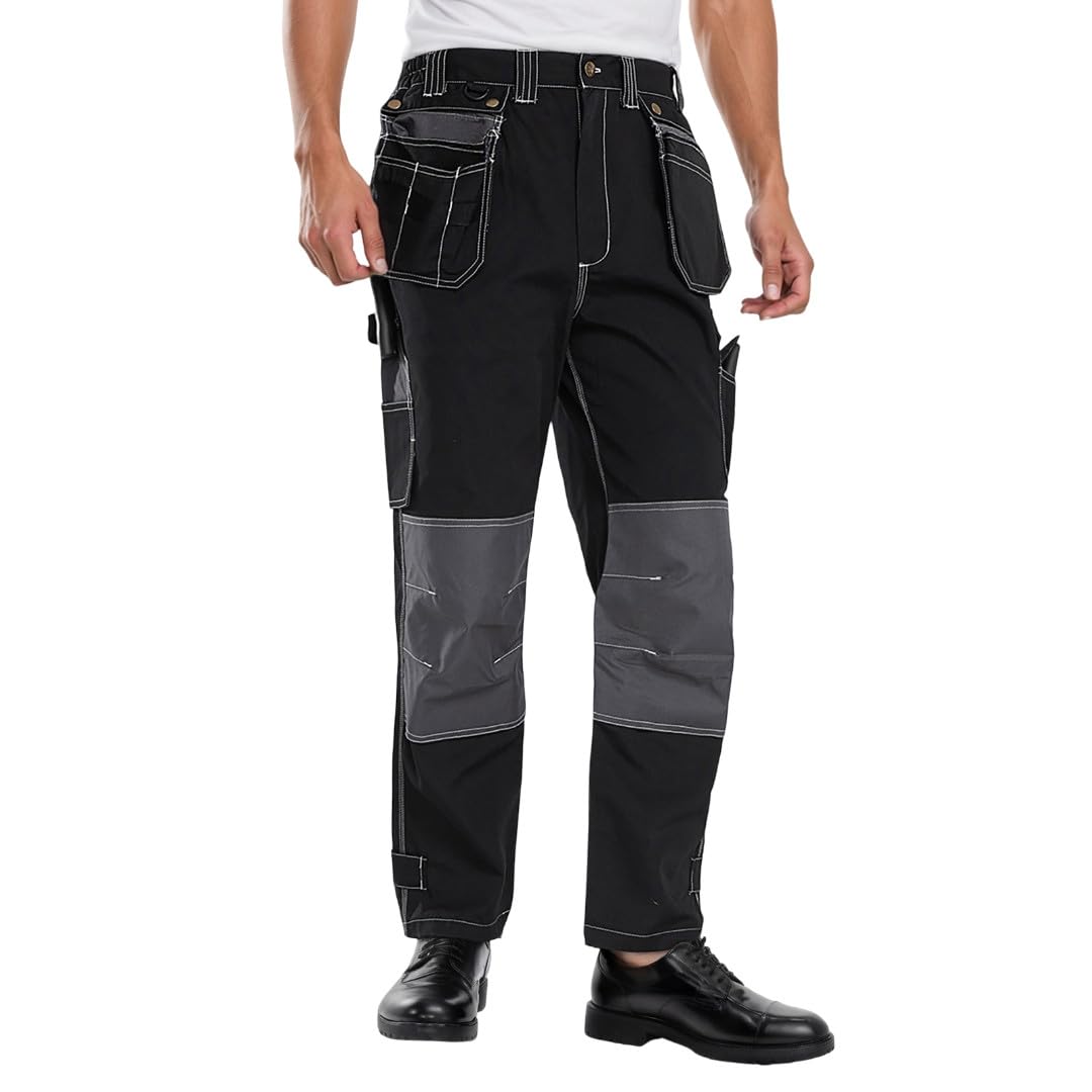 Pantalon De Travail Homme Cargo-Vêtements de Travail pour Hommes Printemps et Automne pour Les usines, la Construction, Les Occasions de Travail avec Poches et Pantalons