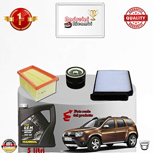  KIT TAGLIANDO FILTRI + OLIO DUSTER II 1.6 16V 77KW 105CV DAL 2011 ->