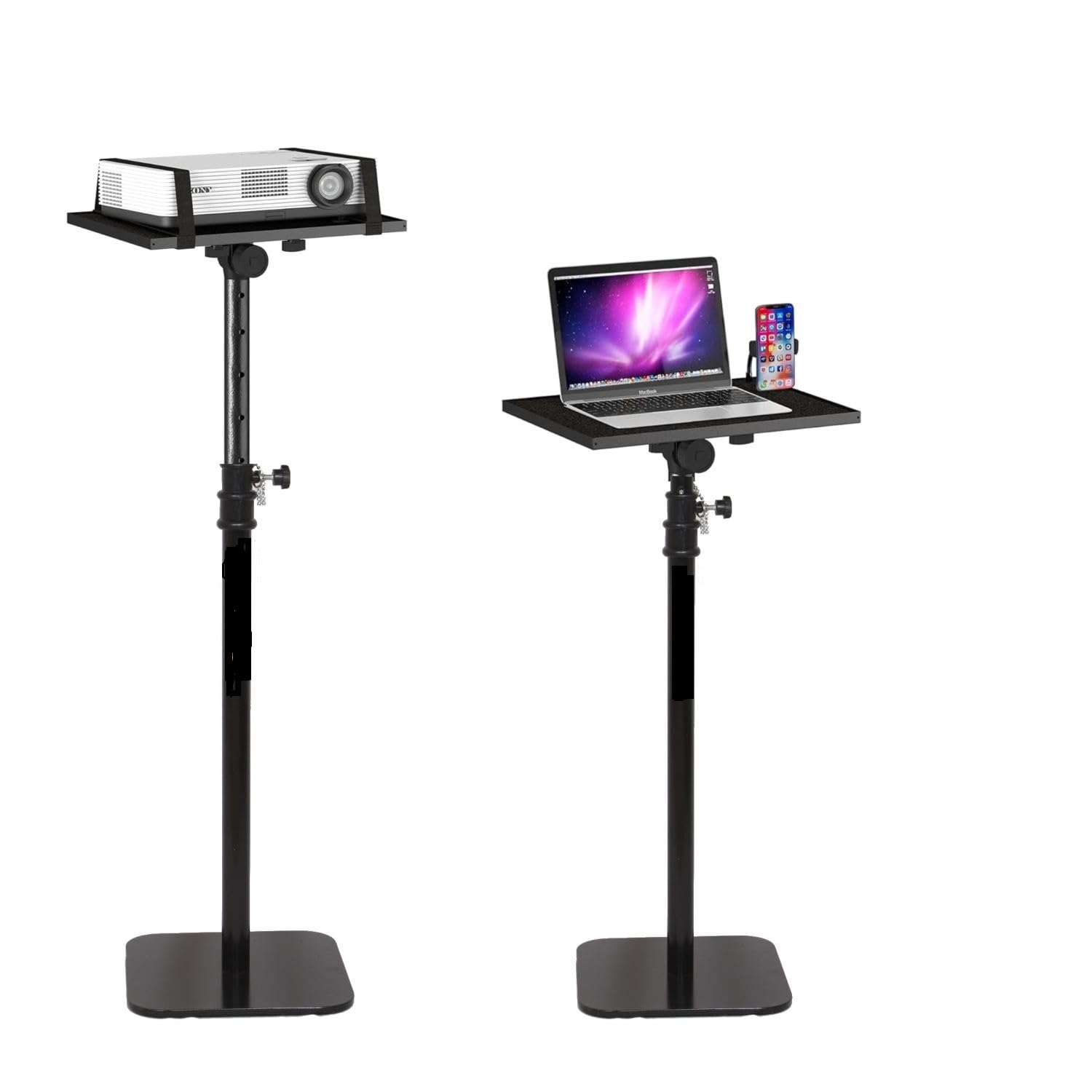 EXITO Heavy-Duty Projector Stand – Height Adjustable Floor Projector Stand，Extends 27" to 47",10Kg Capacity, Compatible with Projectors, Cameras, for Home, Office, and Outdoor Use