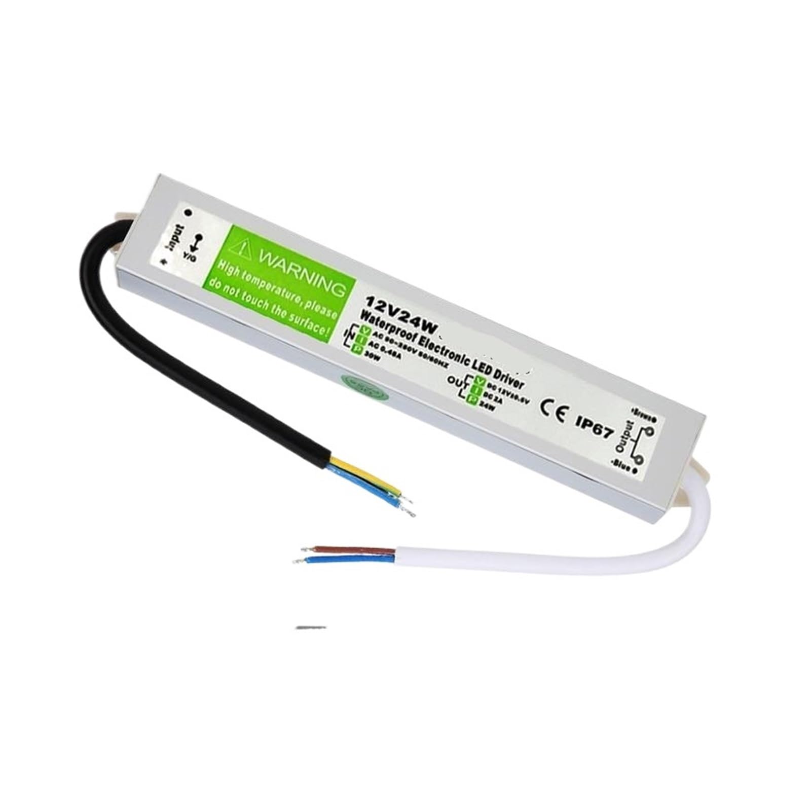 MBMYVRNKJL Lighting Transformer 90-250V AC to DC 12V 24W 2A LED Driver Adapter Aluminum Switching Power Supply