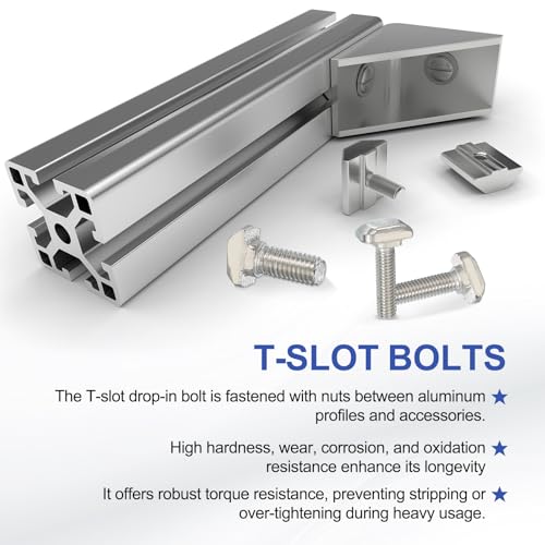 Image of PATIKIL M6 x 25 mm Thread T-Slot Bolts, 20 Pcs Drop-in Bolt Hammer Head T-Bolt Standard 8 mm Sliding Screw Stud for 30 Series Aluminum Extrusion Profile, Silver