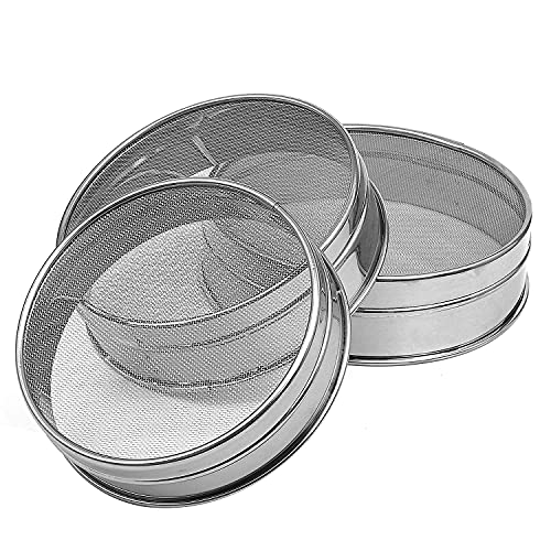 Image of Black Olive Steel Atta Sieves Chalni - Stainless Steel Sieve for Aata, Maida and Other Solid Powder, Easy to Use Sieves for Cake Baking, Bread, Pizza Dough, Cake Cookies and Karwa-Choth Festival