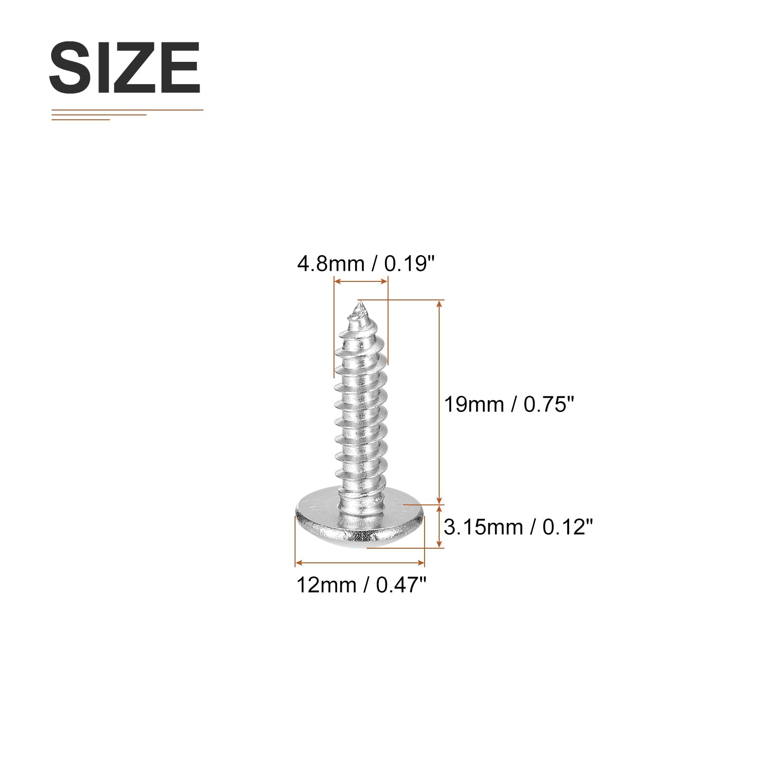 DTGN #10x3/4 Sheet Metal Screws, 100 Pack, for Wood Furniture - Image 2