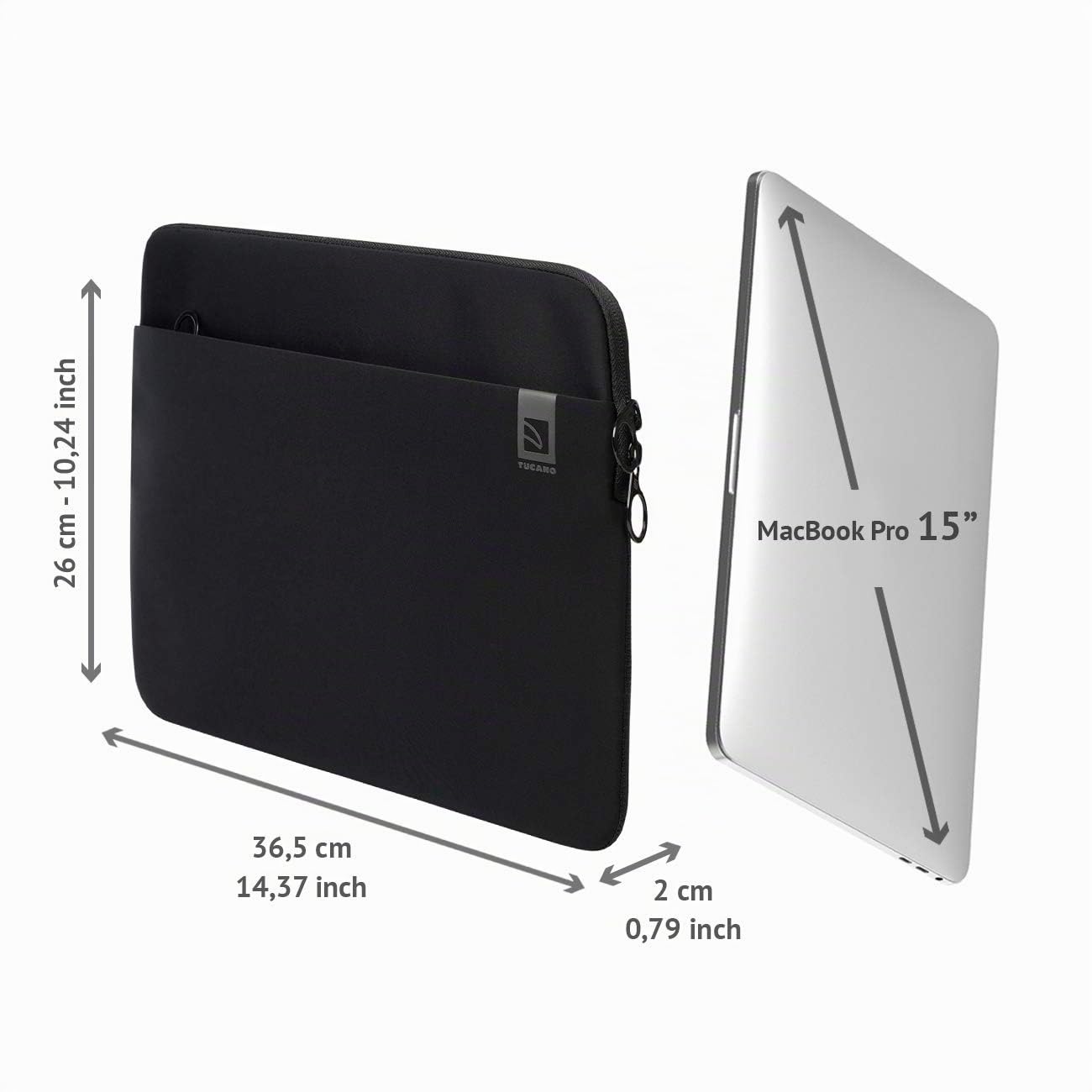 Tucano BFTMB15-BK Top Second, Custodia per Macbook Pro 15 (2016), Colore Nero