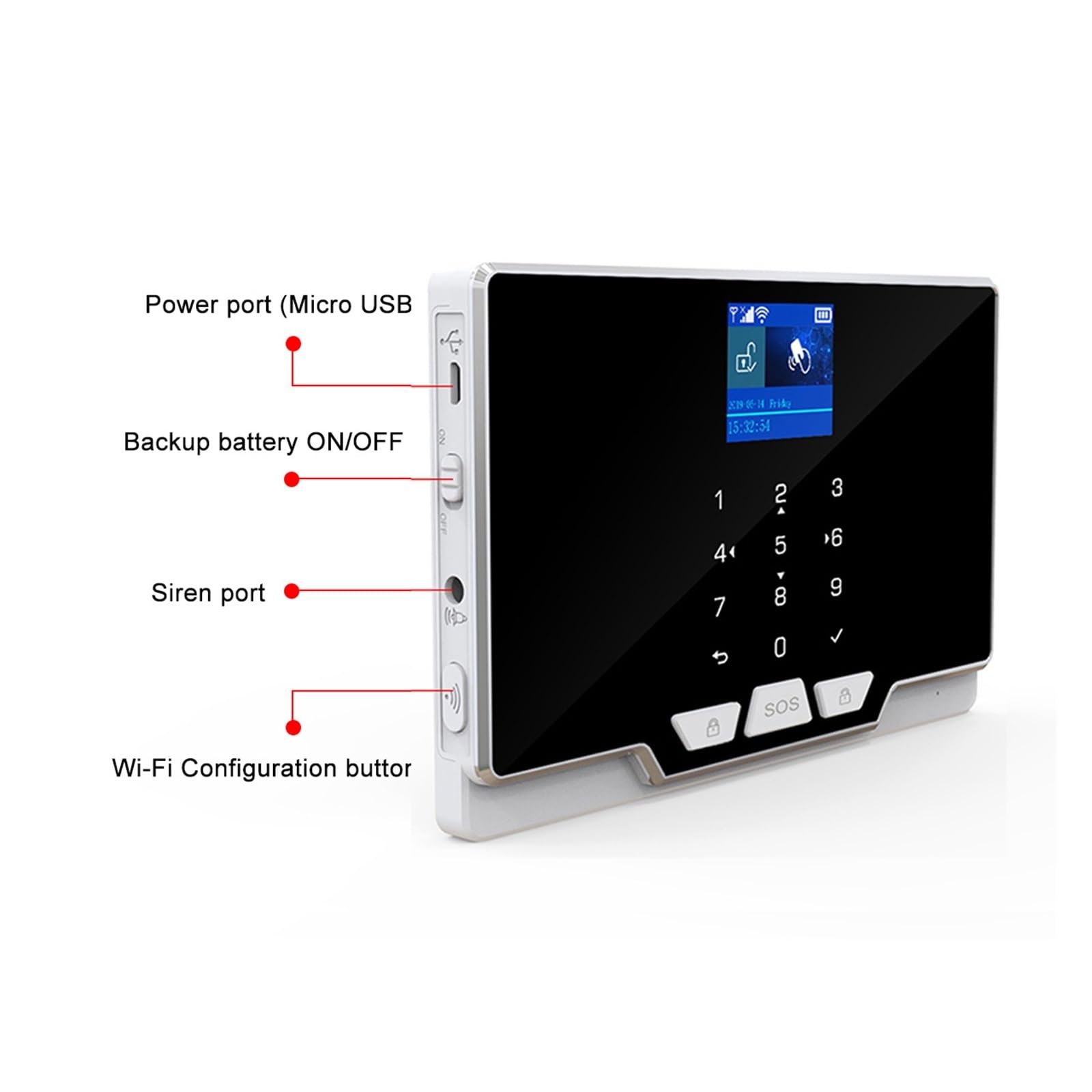 Nessun Canone Mensile Di allarme GSM Tastiera touch RFID 433 MHz Rilevatore wireless Controllo APP Allarme di sicurezza antifurto domestico(2G Version Option E)