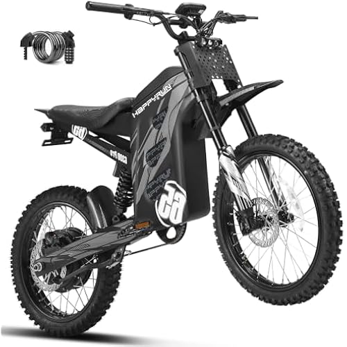 HAPPYRUN G300 Pro Electric Dirt Bike for Adults, 72V 30Ah Battery, 6500W Motor, 50 MPH Speed, 70 Mile Range, 350 Lbs Load Capacity, Hydraulic Brakes