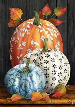 Elegant Pumpkins Fall Garden Flag 18" x 12.5" Briarwood Lane