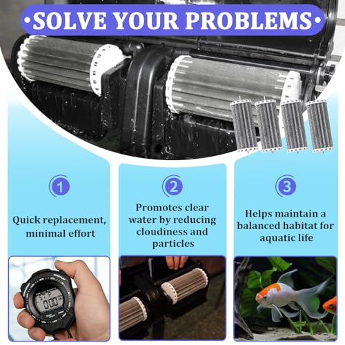 Kamrexi 4PCS Aquarium Fish Tank Filters Compatible with Penguin 200 350 PRBW2350B, Penguin BioWheel 200B 350B, Activated Carbon Aquarium Filter Cartridge Replacement, Hang-On Power Filter Replacement