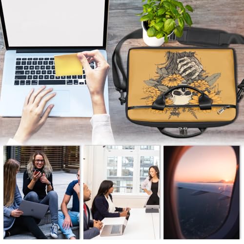 Bolso para portátil con estampado girasol Skull 15 pulgadas miniatura 6