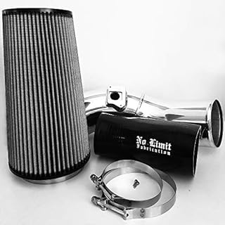 6.0 Cold Air Intake 03-07 Super Duty Power Stroke Polished Dry Filter No Limit Fabrication