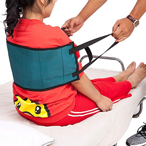 QEES Correa de transferencia - Arnés de cinturón de asistencia para movimiento, con asas acolchadas, cinturón médico para silla de ruedas, cama, color azul