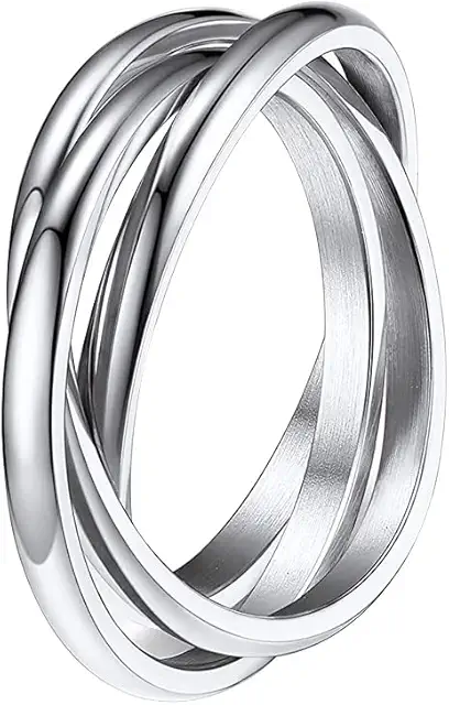 Anello Antistress Donna in Acciaio Inossidabile - Anello Fascia Fidget per Ansia