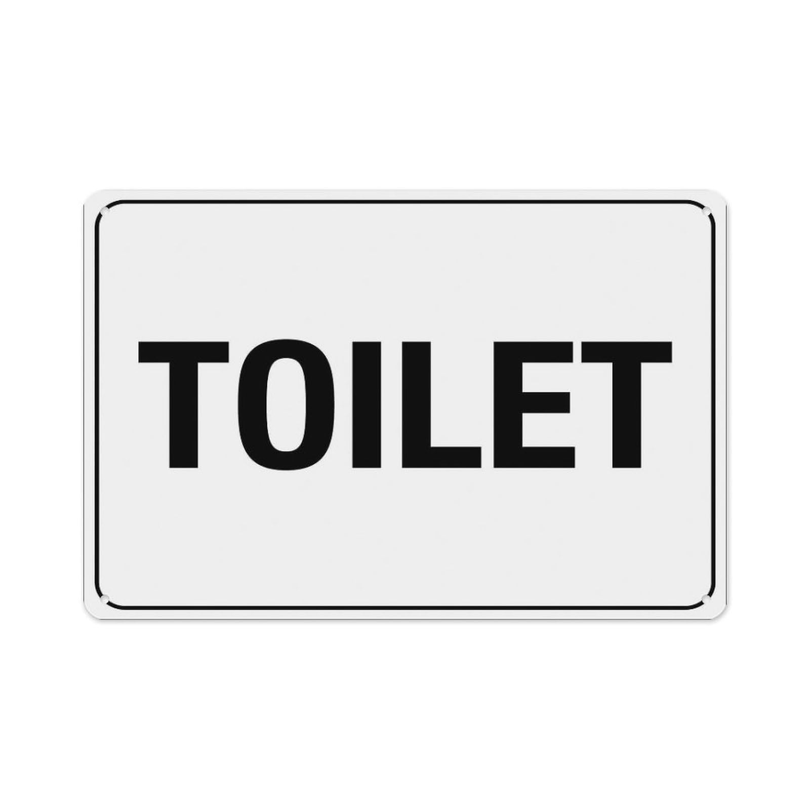 peiyeety Toilet Text Sign Aluminum Tin Warning Signs for Home Outdoor Garden 8X12 Inches