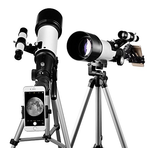 Telescope 70mm Apeture Travel Scope 400mm AZ Mount - Good Partner to View Moon and Planet - Good Travel Telescope with Backpack for Kids and Beginners - Thumbnail 5