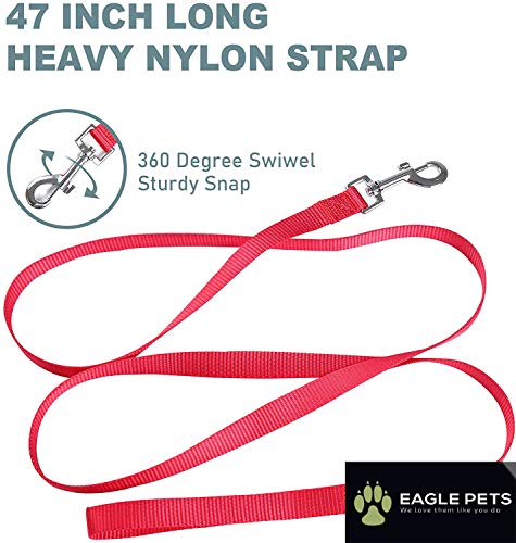 Image of Dog Collar and Leash Set, Adjustable Nylon Collar with Leash for Small Medium and Large Dogs, Quick Release and Breathable Collar for Puppies (Large, Red)