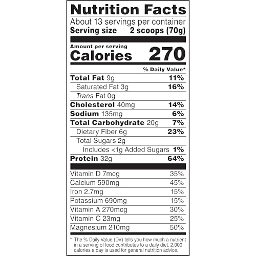 Muscle Milk Genuine Protein Powder, Chocolate, 1.93 Pounds, 13 Servings, 32g Protein, 2g Sugar, Calcium, Vitamins A, C & D, NSF Certified for Sport, Energizing Snack, Packaging May Vary