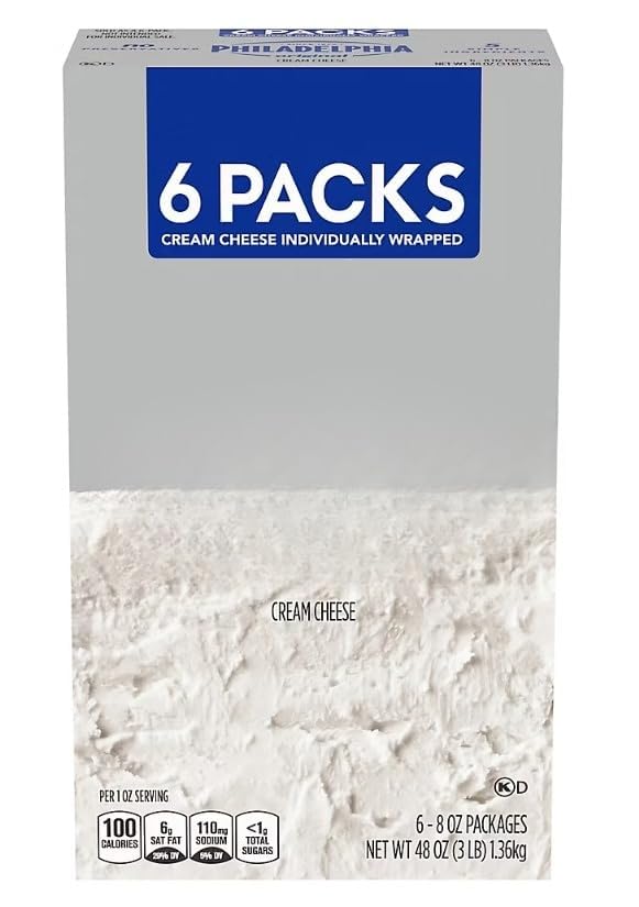 Original Cream Cheese, 6 Pack (8 oz Blocks, 48 oz Total), Made with Fresh Milk & Cream, Ideal for Cheesecake, Frosting, Dips & Baking