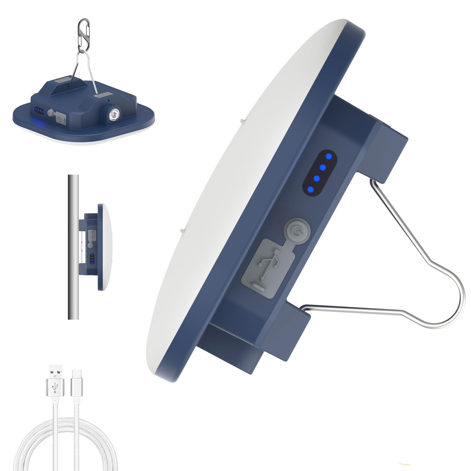Lampada da campeggio ricaricabile da 15,2 cm, TeiNewBy 4000 lm, 16500 mAh, fino a 10-60 ore di corsa, 5 modalità di illuminazione, lanterna da campeggio a LED portatile, base magnetica per uragani