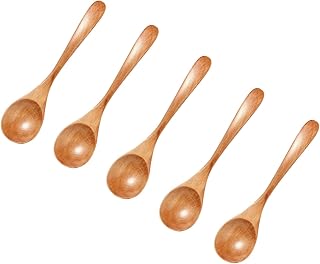 5本セット 天然木製 カフェ風 ティースプーン 日本品質 コーヒー デザート 茶