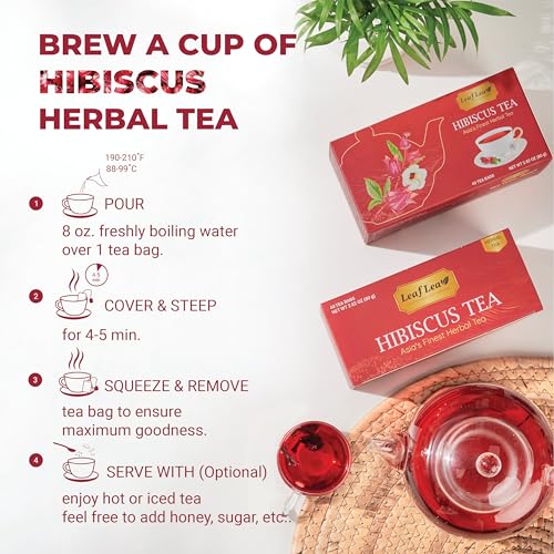 Leaflea 40 Premium Natural Hibiscus Tea Bags thumb #4