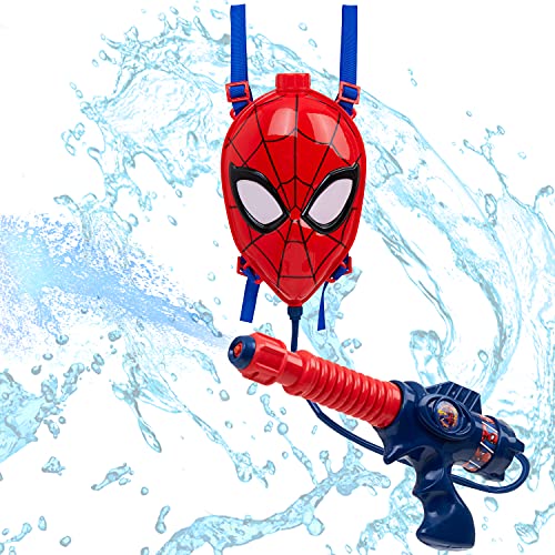 Marvel Spiderman Pistolas De Agua para Niños, Mochila con Deposito Y Manguera, Juguete Agua Y...