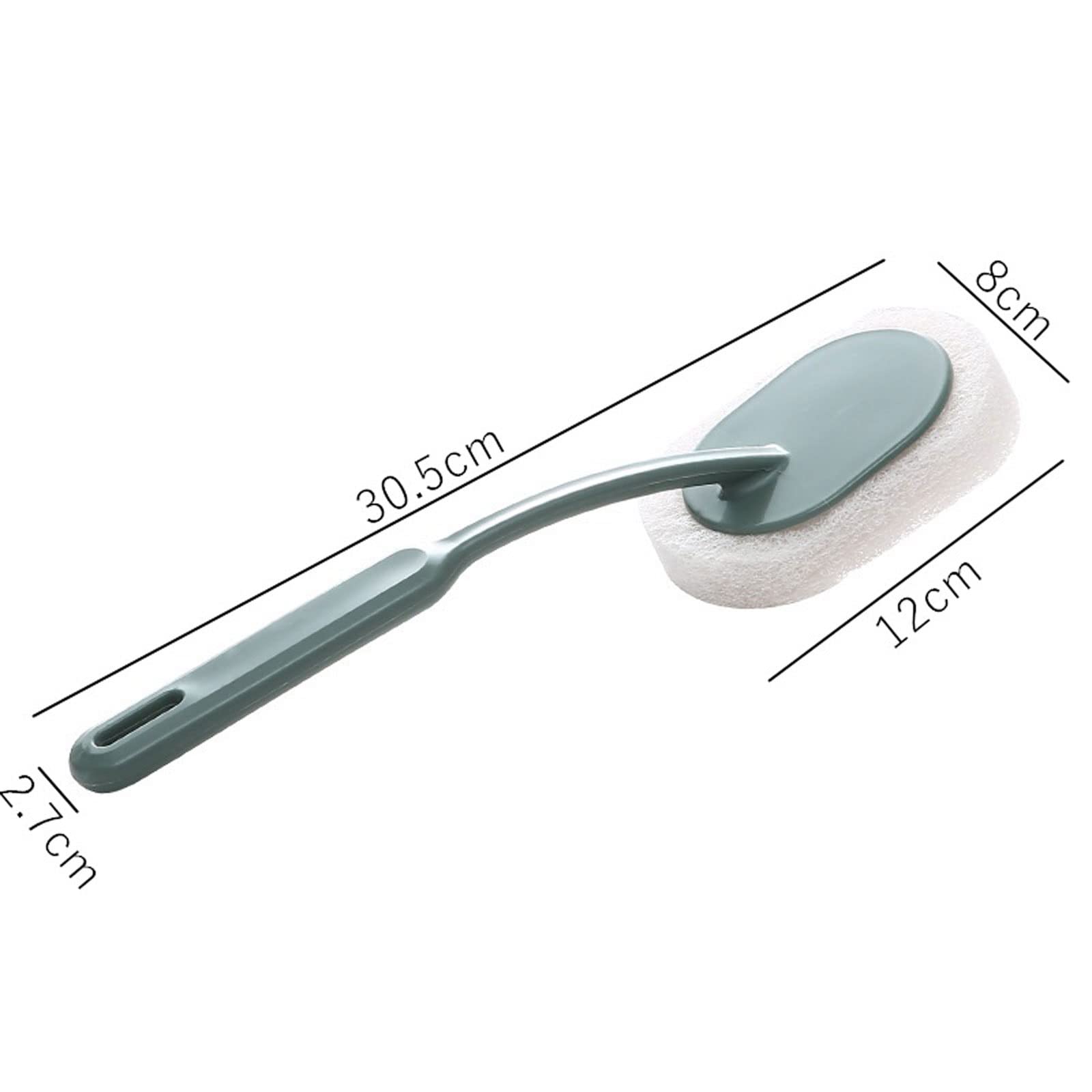 Cepillo de pie con Mango Largo para baño, para Colgar en la Pared, bañera, azulejo de Suelo, Cabezal de Esponja, toallita, Inodoro, Cocina, lavavajillas, Herramienta de Limpieza (Blanco)