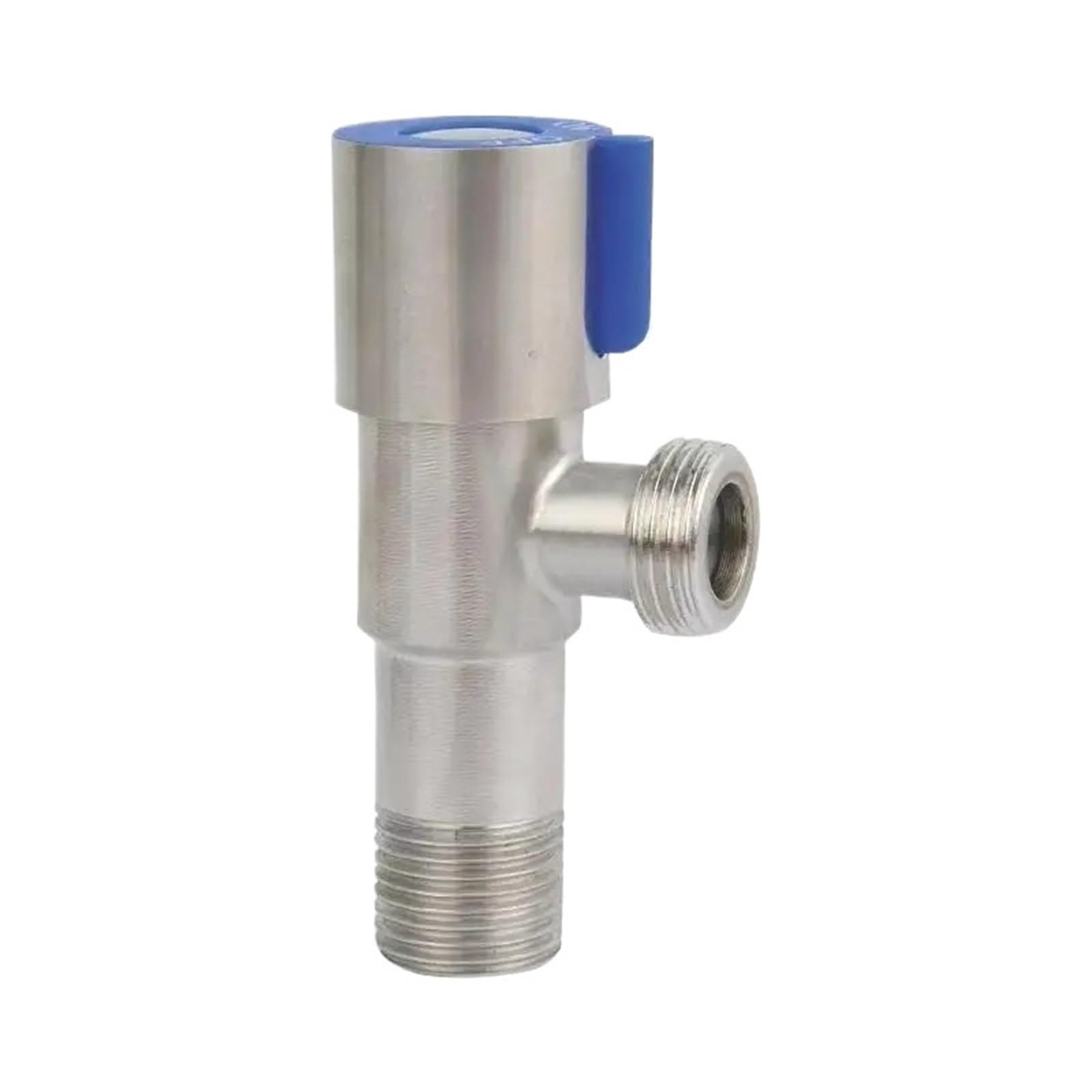 Robinet d'angle en acier inoxydable fileté G1/2 bleu pour eau chaude et froide
