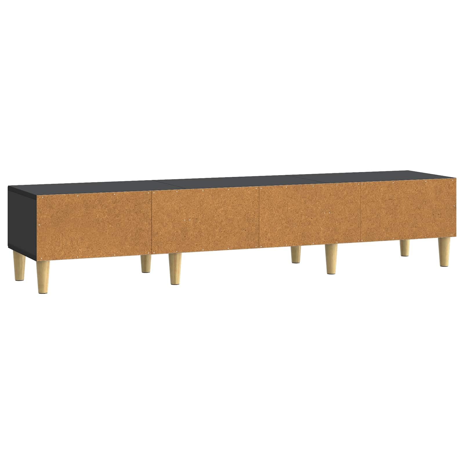 TV-Schrank Lowboard Fernsehtisch Schwarz 147 x 34,5 x 30 cm Modernes TV-Board aus Holzwerkstoff mit 3 Schubladen und Stauraum für Wohnzimmer Entertainment-Center Media Möbel