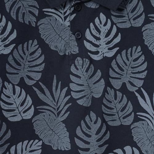 Image of Alan Jones Clothing Boys Regular Fit All Over Print Polo T-Shirt | Cotton Blend | Ribbed Hems | Ages 6-16 Years