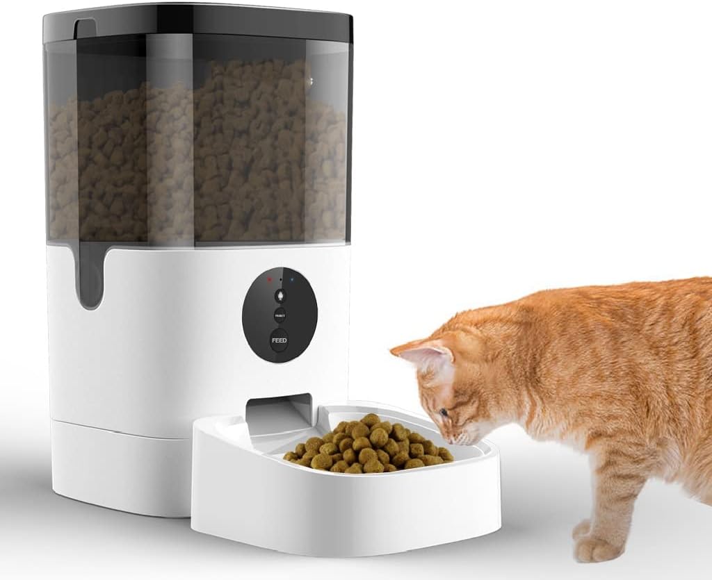 Smart Swirl Slow Dog Feeder with Voice Recorder Large Capacity Timing Cat Food Dispenser(4L)