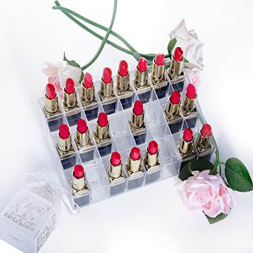 Gospire 40 Stand Lipstick Holder, Clear Acrylic Lip Gloss Lipstick Holder Case Display Rack Holder & 40 slots (in a 8 x 5 arrangement) Makeup Organizer - Image 6