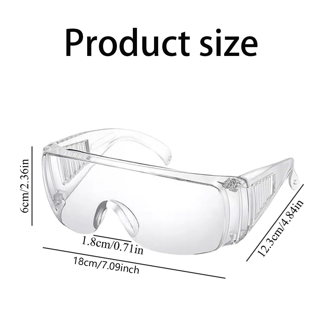 Przezroczyste okulary ochronne, 2 szt. przeciwmgielne okulary ochronne zakładane na okulary przezroczyste okulary ochronne gogle laboratoryjne z osłonami bocznymi do budowy, laboratorium