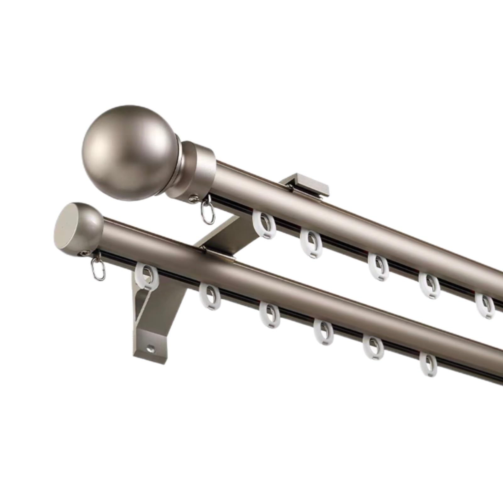 Doppelte Vorhangschiene 5,6m Schwarz - 2-läufig Für Schiebevorhänge