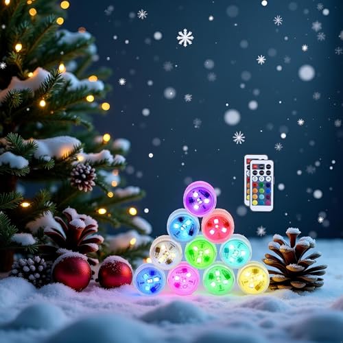 Afoosoo Halloween Kürbis Lichter RGB Unterwasser Multi Farbwechsel Flammenlose LED