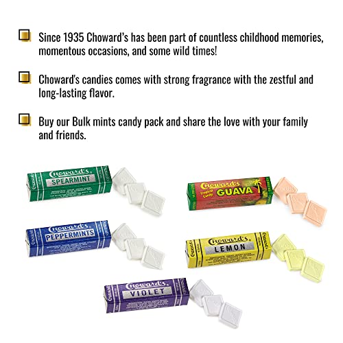Chowards Mints Variety Pack Of 10 - Violet, Spearmint, Peppermint, Guava And Lemon #TOP1