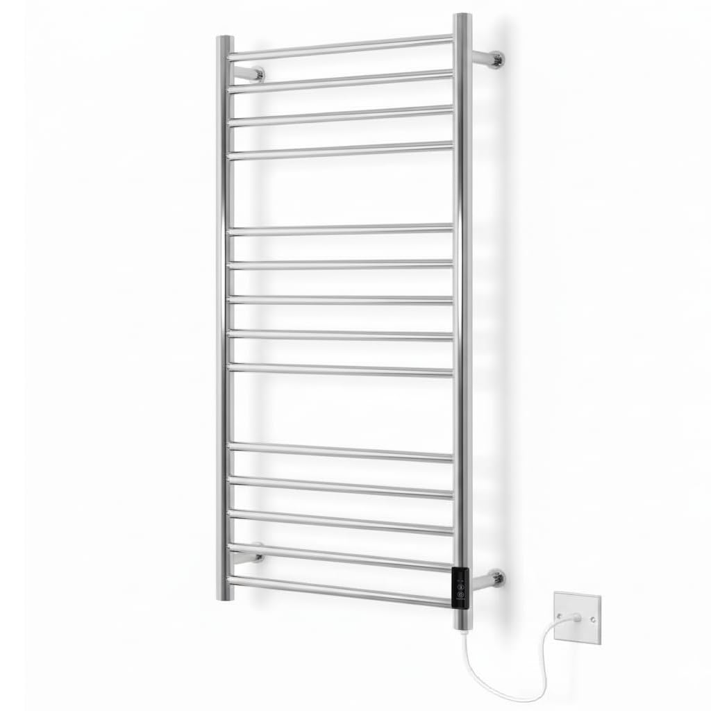 Manissa Siena Electric Stainless Steel Heated Towel Rail H1000mm W600mm Dry Electric Towel Radiator