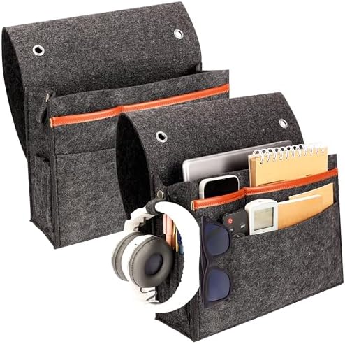 BELLE VOUS Lot de 2 Poches de Rangement de Chevet à Suspendre - C...