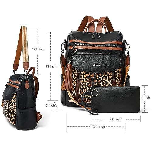 Image of Shrrie Backpack Purse for Women Fashion Leather Backpack Purse Designer Travel Backpack Convertible Shoulder Bag with Wristlet