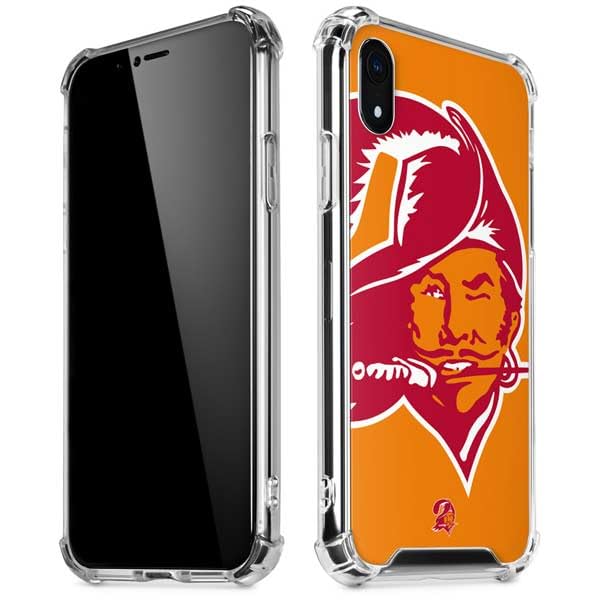 Skinit Clear Phone Case Compatible with iPhone XR - Officially Licensed NFL Tampa Bay Buccaneers Retro Logo Design