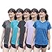 5-Pack Workout Tops for Women – Short Sleeve V-Neck Dry-Fit Moisture-Wicking Women's Activewear T-Shirts for Gym Yoga Running