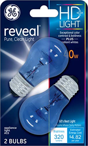 Ge Lighting 48706 40-Watt Reveal A15 Appliance Bulb, 2-Card, 2 Count (Pack Of 1), Clear #TOP1