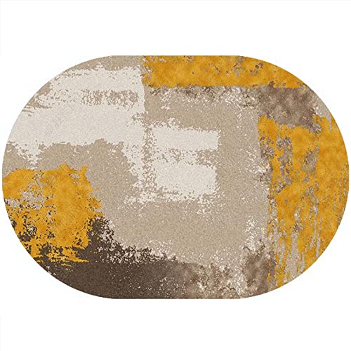 Rururug Teppich Oval Moderner Läufer Orientteppich Kurzflor Flur Schlafzimmer Küche Wohnzimmer...
