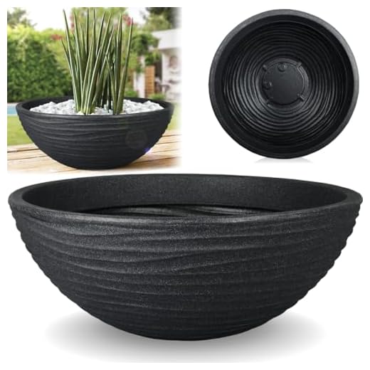 Stimo Pflanzschale Ø 52cm rund Anthrazit Blumen Schale Pflanzkübel im eleganten Design