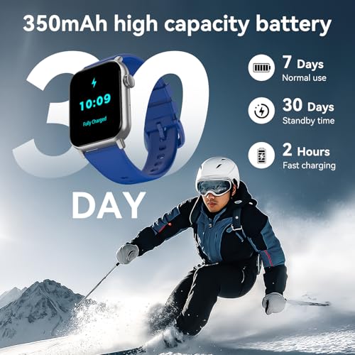 Image of Smart Watches for Men Women with Bluetooth Calling, 1.83 inch HD Touchscreen Fitness Tracker, IP68 Waterproof, 120+ Sports Modes, Heart Rate & Sleep Monitor, Activity Tracker for iPhone Android (Blue)